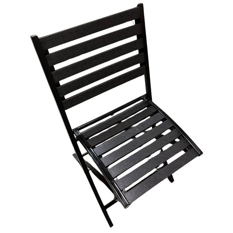 GENERICO - Silla Plegable para Exteriores Restaurante Terraza Negro Pack x2