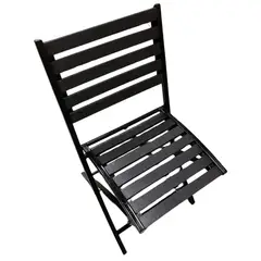 GENERICO - Silla Plegable para Exteriores Restaurante Terraza Negro Pack x2