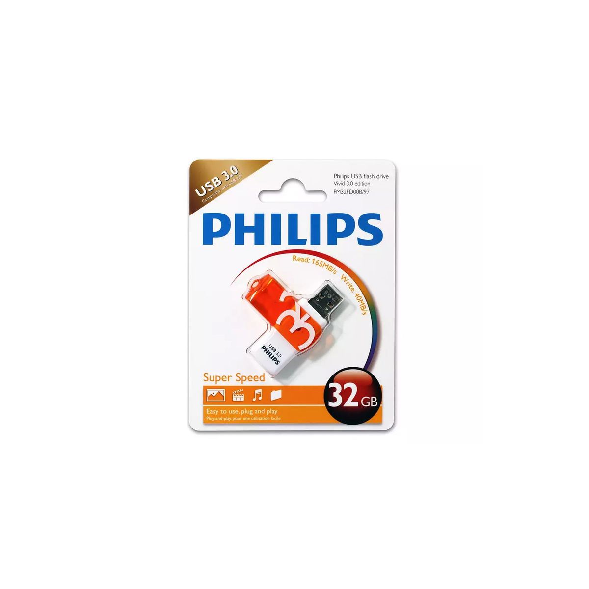 PHILIPS - Pendrive 32gb Philips Vivid 3.0 - SC