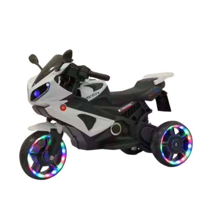 AUCKLAND OUTDOOR - Moto Electrica Auto Juguete Antivuelco Niño Luz Sonido Blanca
