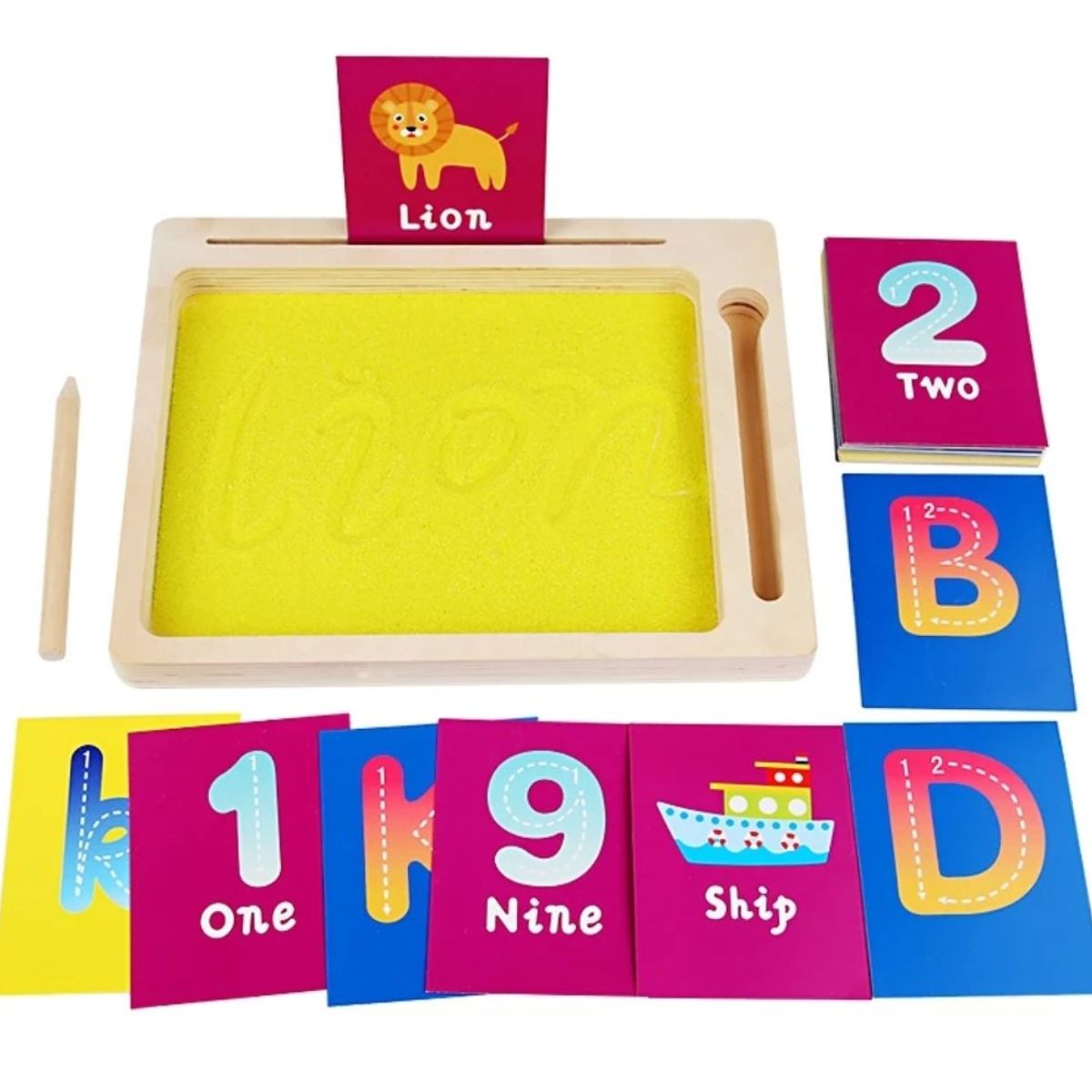MONTESSORI WOOD - Bandeja montessori sensorial con arena  autismo