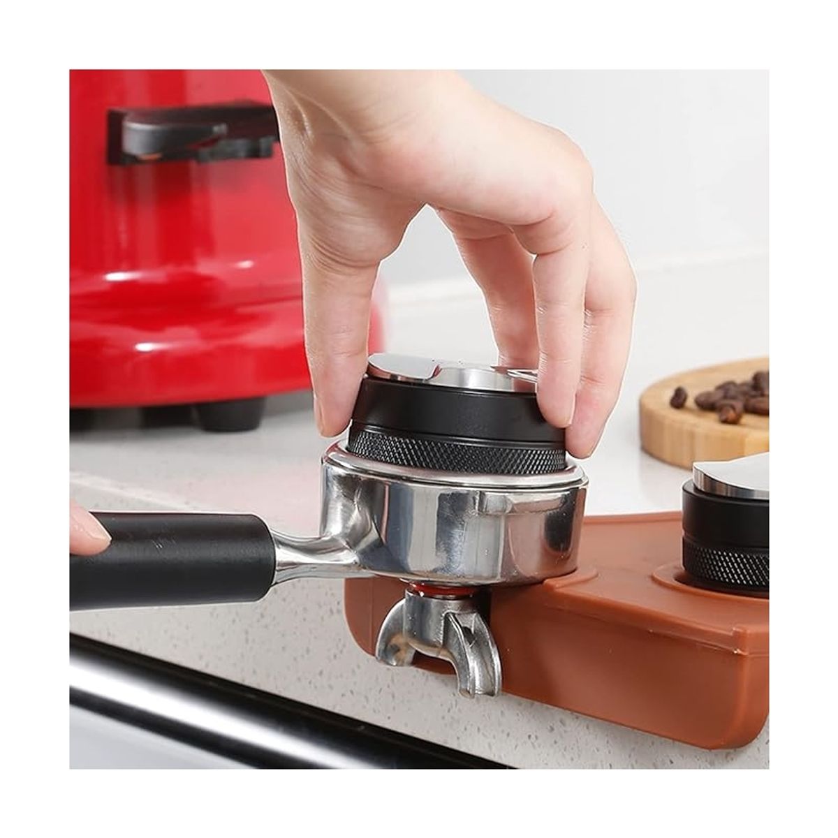 ATURE - Tamper Y Distribuidor De Café Expreso De Acero Inoxidable