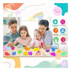 GENERICO - Pack Balde 24 Unidades Antiestress Juguete Squishy Animales