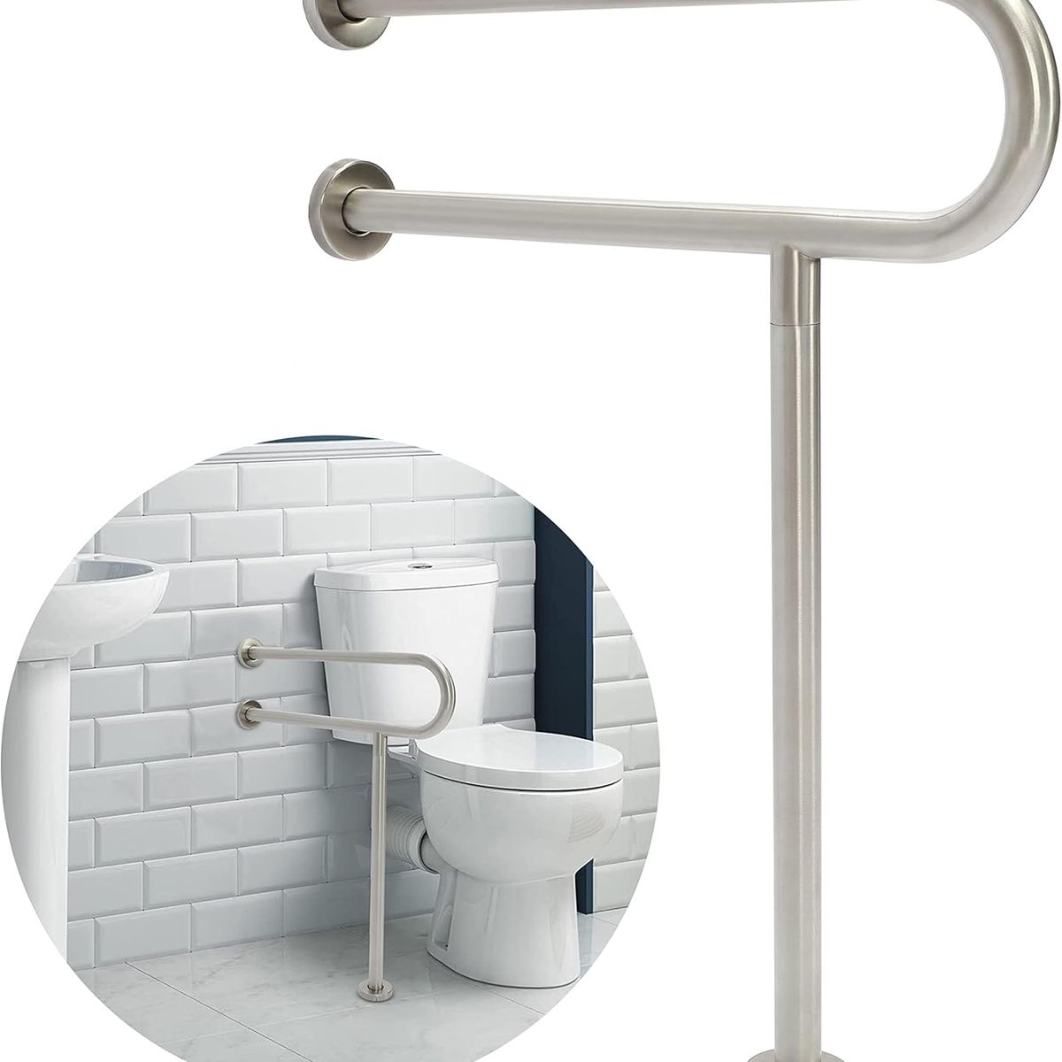 KUANGYE - Barra De Muro y Piso Para Discapacitados Acero Inoxidable