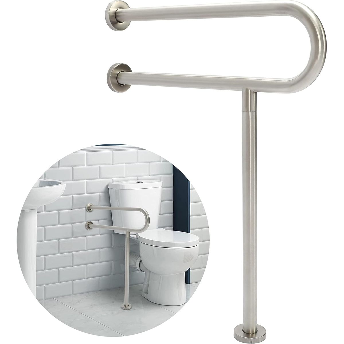 KUANGYE - Barra De Muro y Piso Para Discapacitados Acero Inoxidable