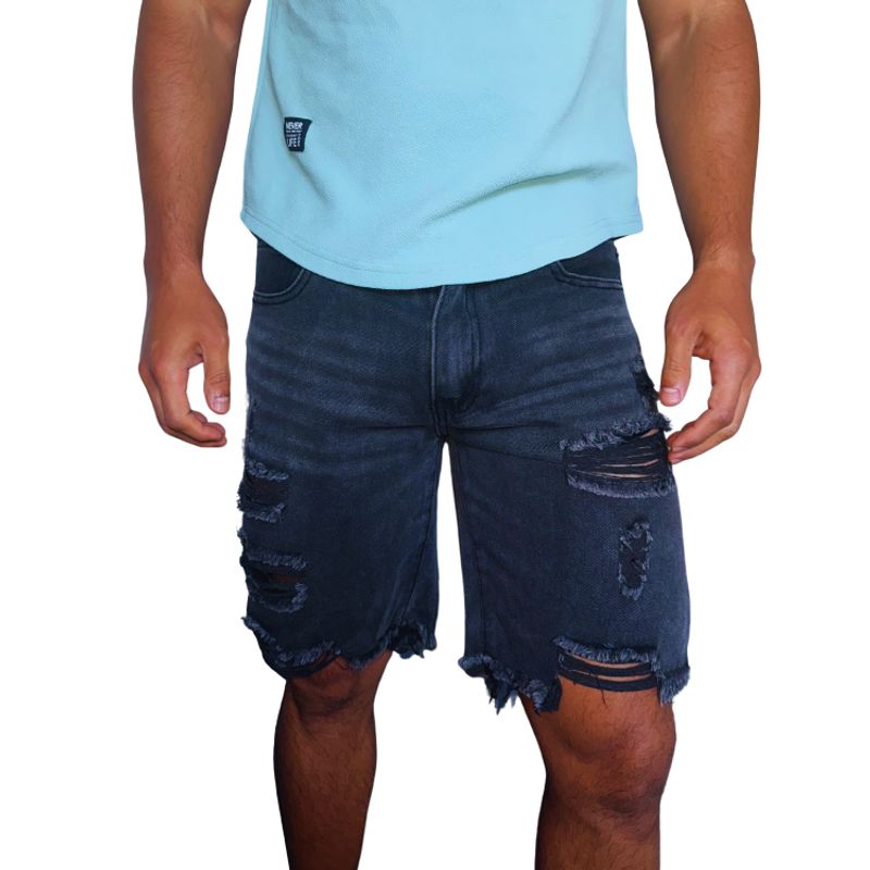 D'JOE - Short Jeans Hombre Super Destroyed