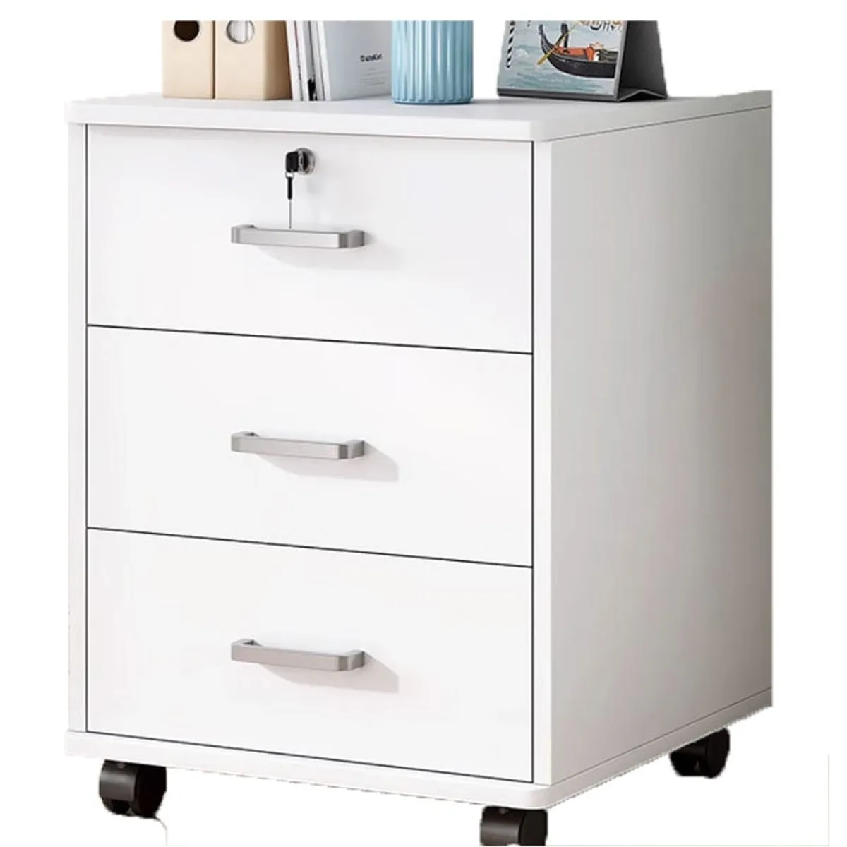 DELI - Cajonera Oficina Con Llaves Y Ruedas Escritorio Madera