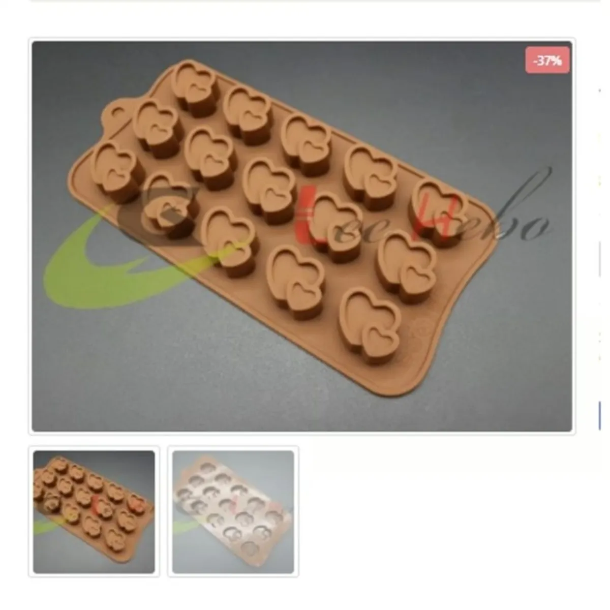 GENERICO - Molde De Silicona Molde Corazon 15 Divisiones