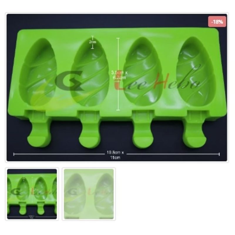 GENERICO - Molde De Silicona Molde Figura Paleta de Helado 4 Divisiones