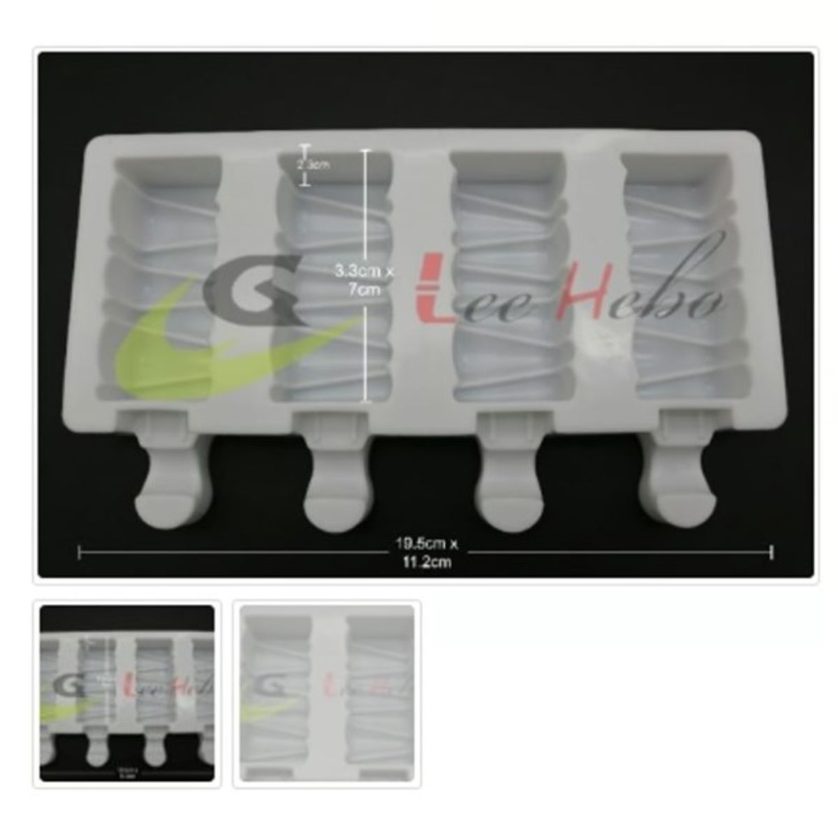 GENERICO - Molde De Silicona Molde Figuras Helado/Paleta de Helado 4 Divisiones