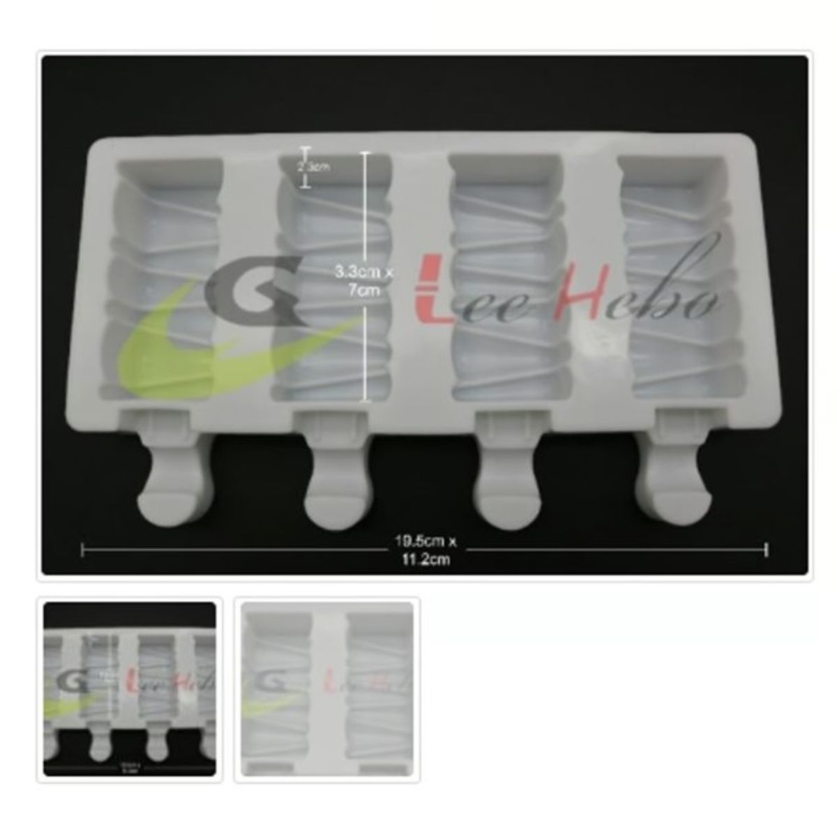 GENERICO - Molde De Silicona Molde Figuras Helado/Paleta de Helado 4 Divisiones