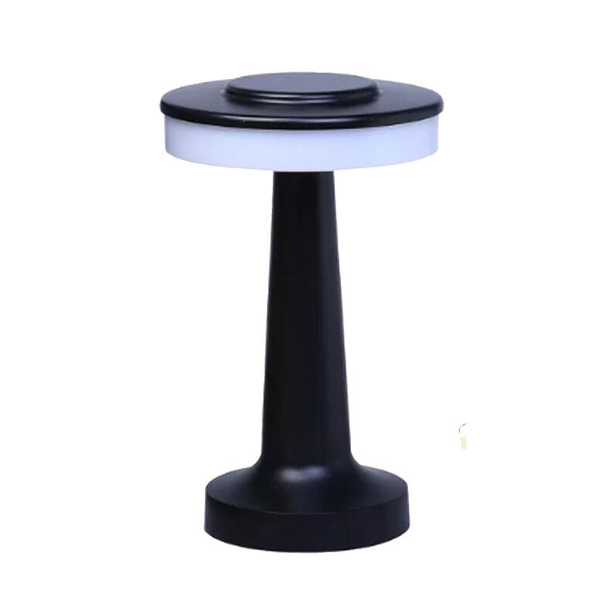 VGO - Lampara recargable de mesa altura de 21cm y negra con sensor vgo