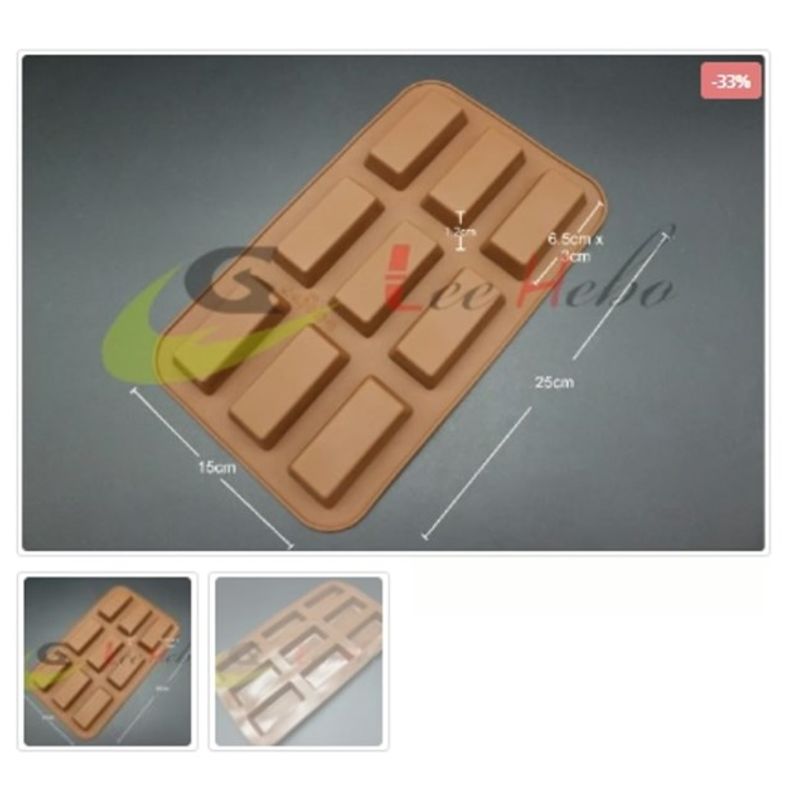 GENERICO - Molde De Silicona Molde 9 Divisiones Barra De Chocolate
