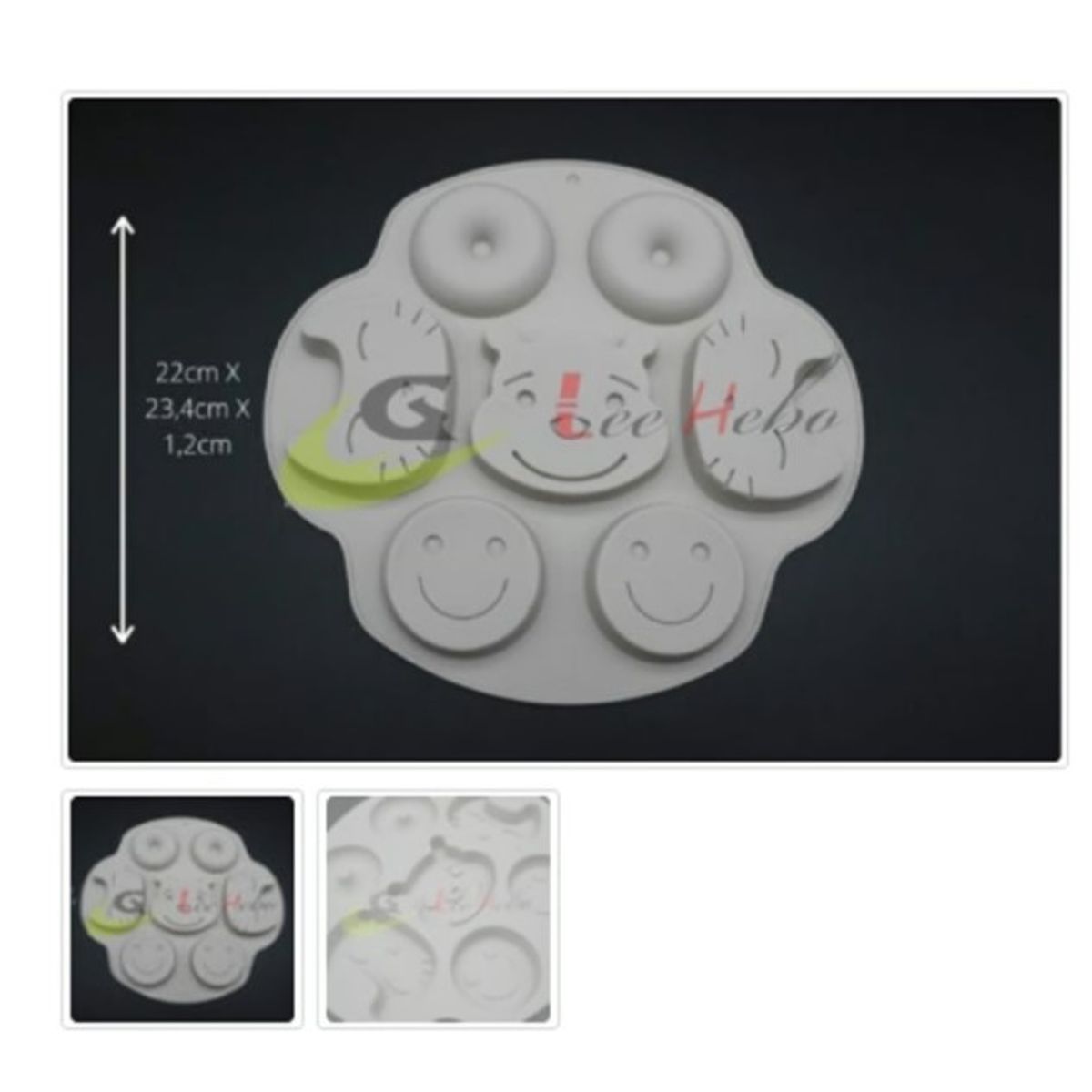 GENERICO - Molde De Silicona Molde Carita Feliz Mini Donas