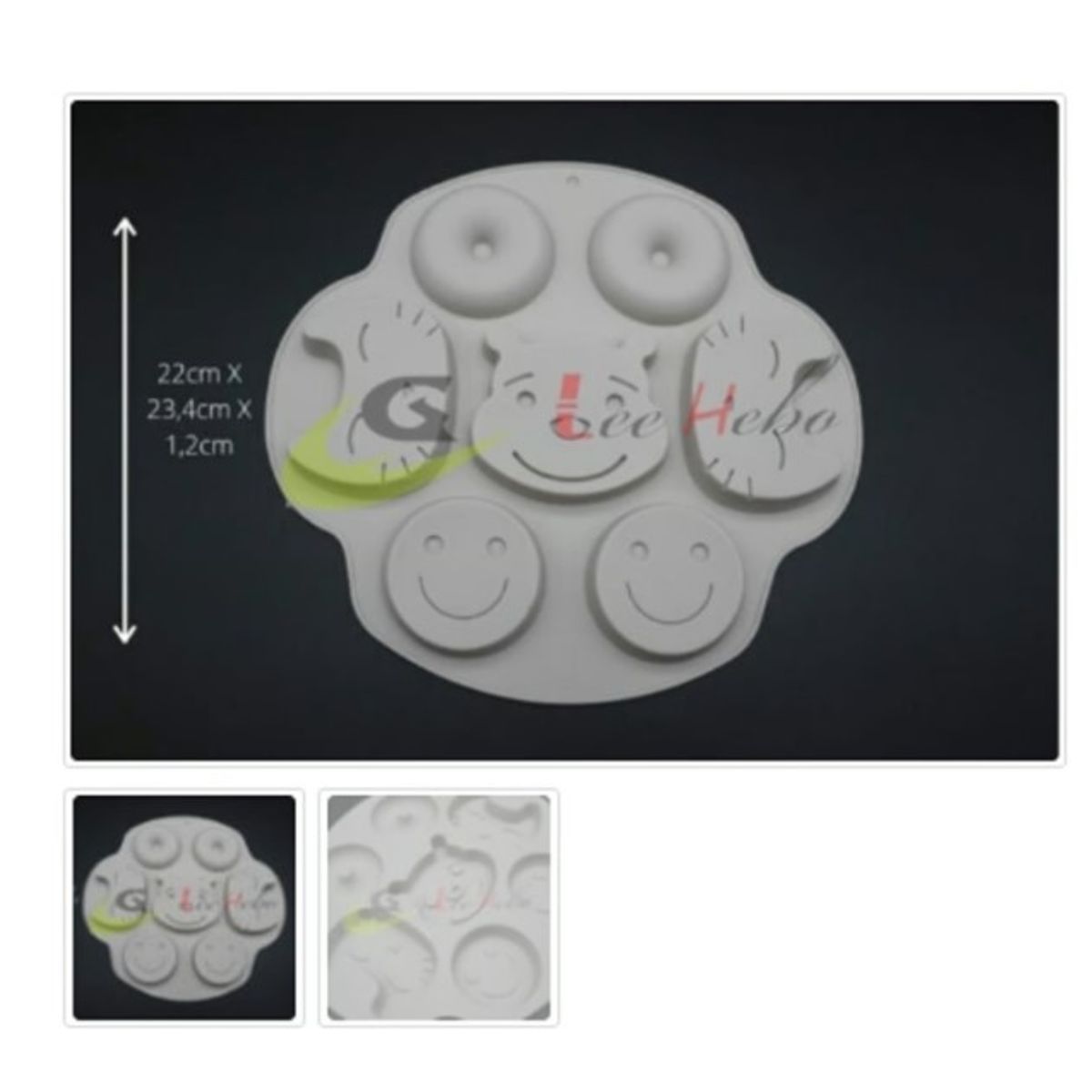 GENERICO - Molde De Silicona Molde Carita Feliz Mini Donas