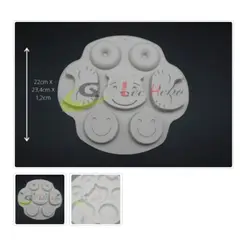 GENERICO - Molde De Silicona Molde Carita Feliz Mini Donas