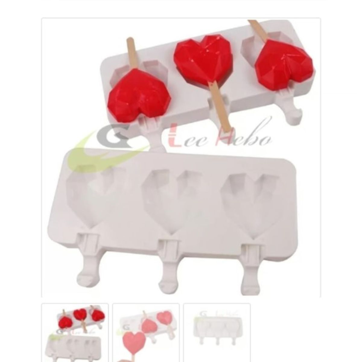 GENERICO - Molde De Silicona Molde Corazon 3 Divisiones