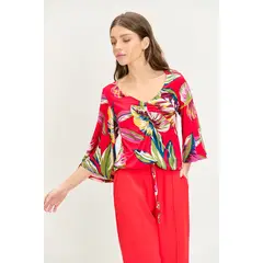 IO - Polera Manga Larga Rojo Mujer