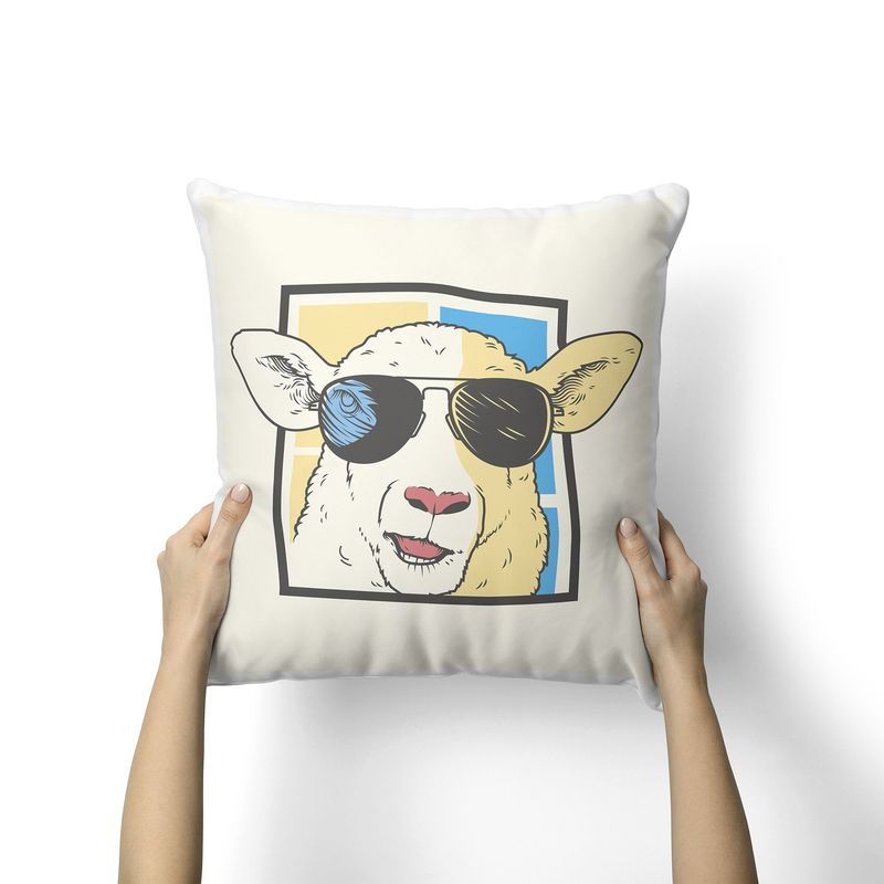 CREANGO - COJIN DECORATIVO OVEJA CON ANTEOJOS