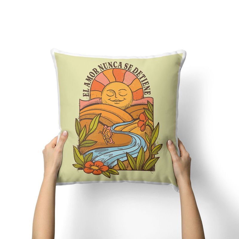 CREANGO - COJIN DECORATIVO EL AMOR NUNCA SE DETIENE