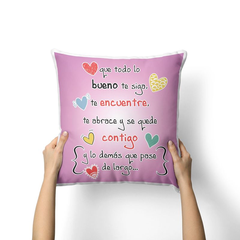 CREANGO - COJIN DECORATIVO QUE TODO LO BUENO TE SIGA