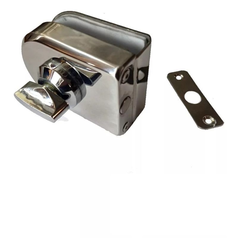 GENERICO - Cerradura Puerta Vidrio Tipo Pestillo De 8 A 12 mm