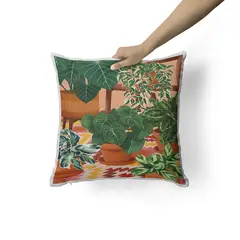 CREANGO - COJIN DECORATIVO JARDIN PLANTAS