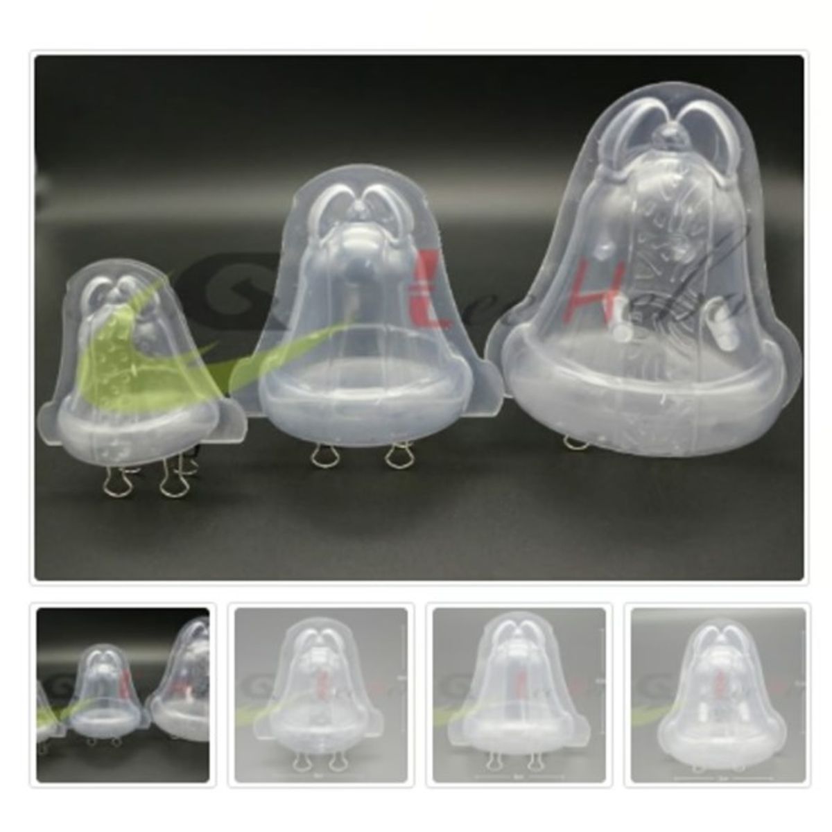 GENERICO - Molde Acrilico Para Chocolate Forma Campana Set De 3