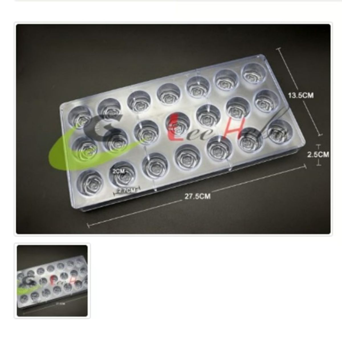 GENERICO - Molde Acrilico Para Chocolate 21 Divisiones Forma Rosas