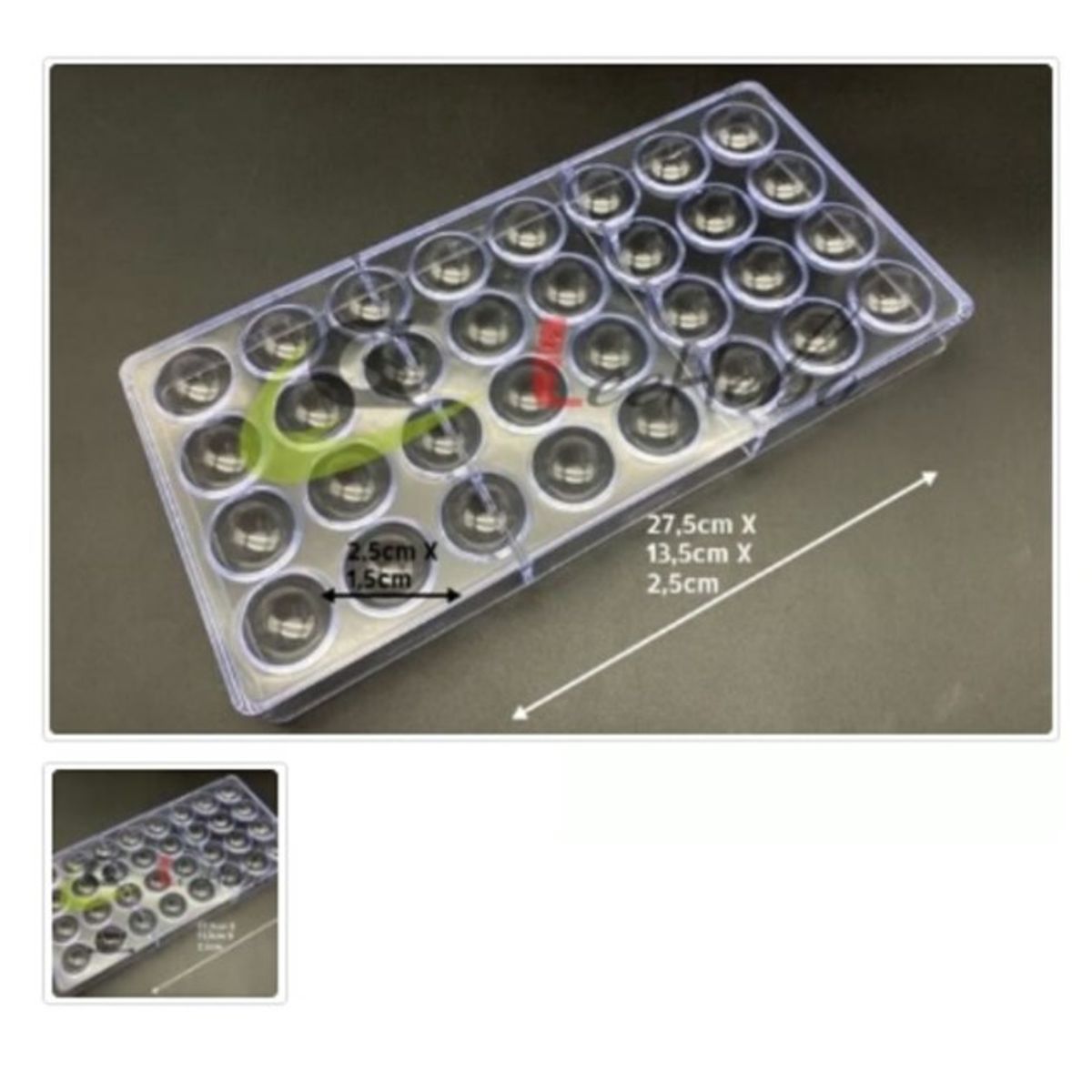 GENERICO - Molde Acrilico Para Chocolate 32 Divisiones Forma Circulo
