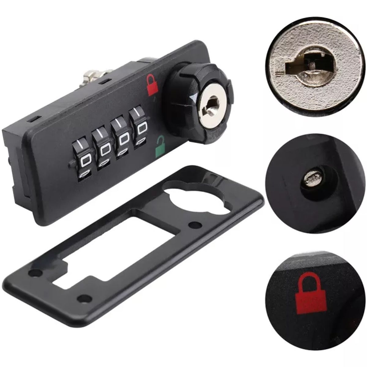 GENERICO - Cerradura Para Mueble Lockers Casilleros Con Clave Y Llave Maestra