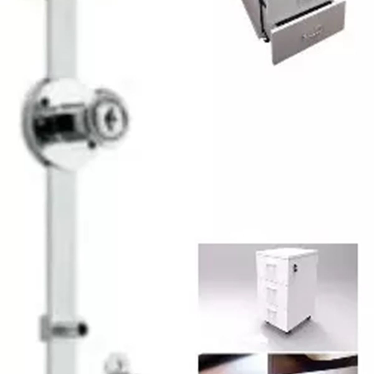 GENERICO - Cerradura Chapa Lateral Kardex Cajonera 1pcs Para 3 Cajones 50cm