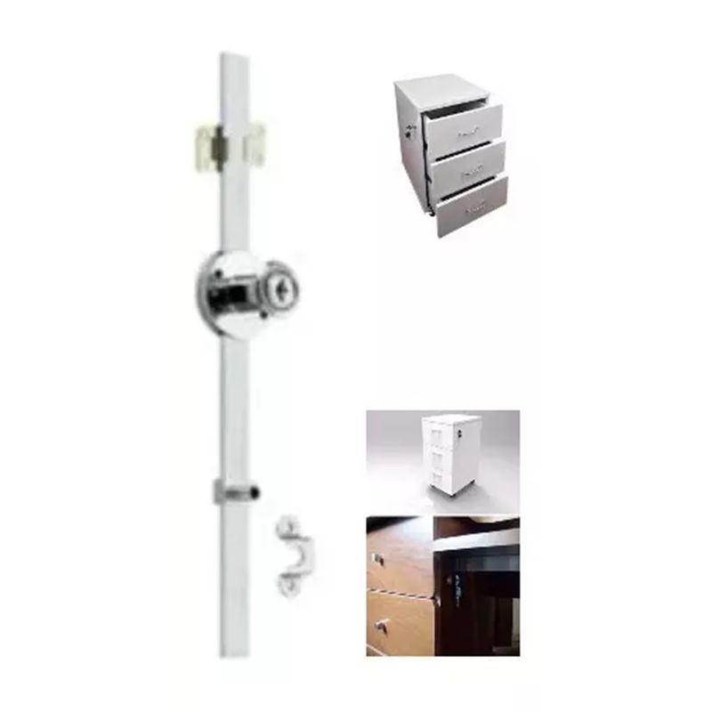 GENERICO - Cerradura Chapa Lateral Kardex Cajonera 1pcs Para 3 Cajones 50cm