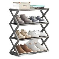 Zapatero Armable Tipo Z Organizador 4 Niveles Ordenador Gris