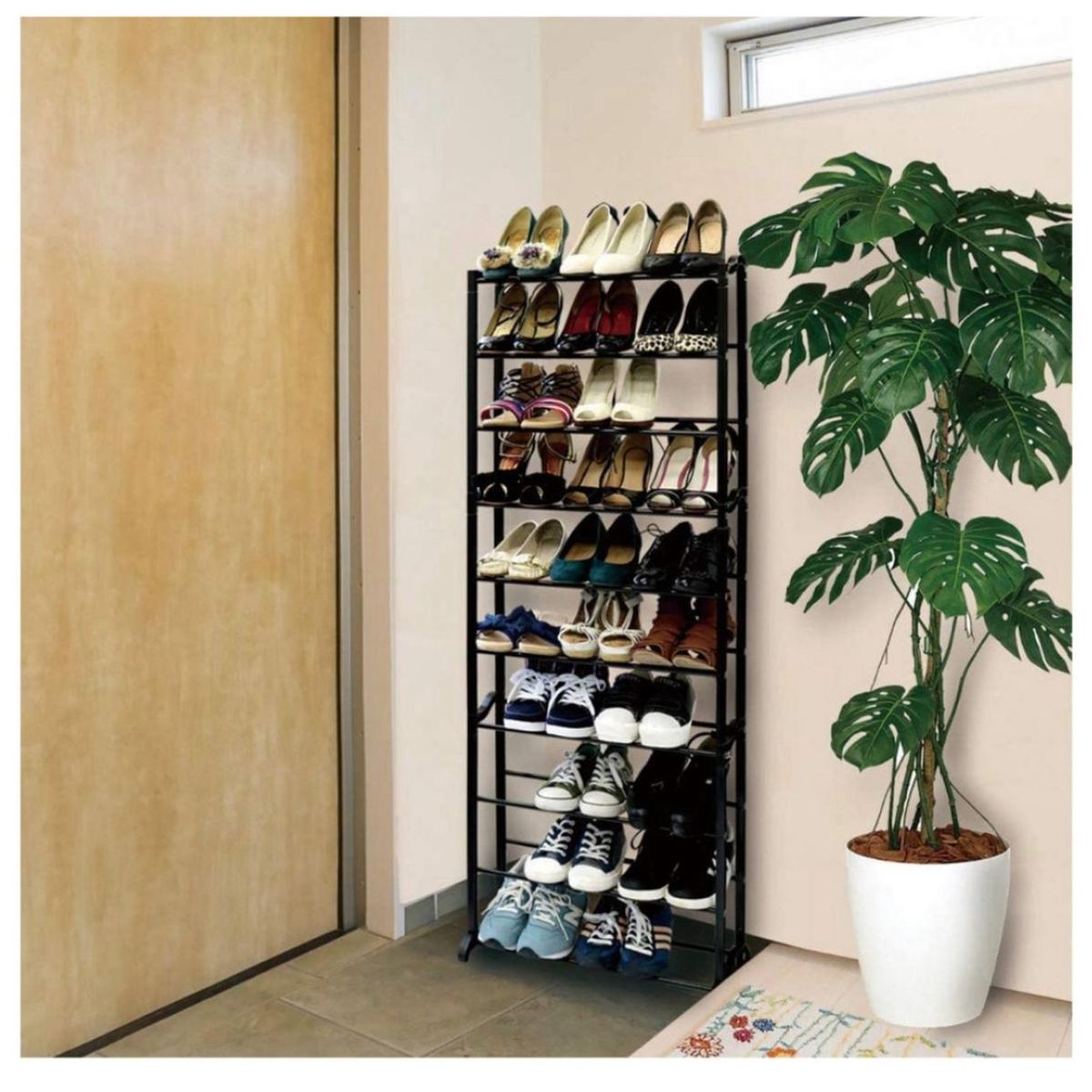 GENERICO - Zapateros Rack Colgante Organizador Estante Zapatos 30 Pares Negro