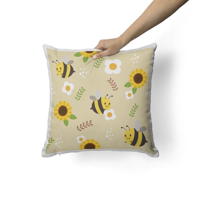 CREANGO - COJIN DECORATIVO ABEJITAS Y FLORES