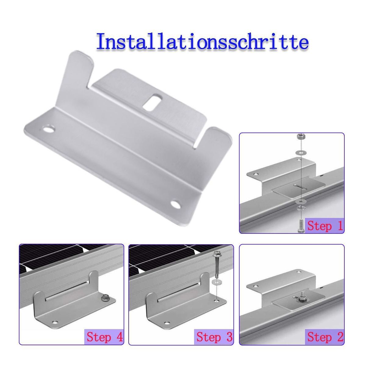 ATURE - 4u Soportes en Z Para Montaje de Panel Solar Vehículos