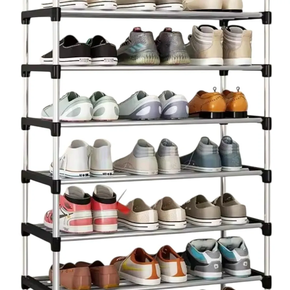 GENERICO - Zapatero Organizador Armable Estante Zapatos 6 Niveles Negro