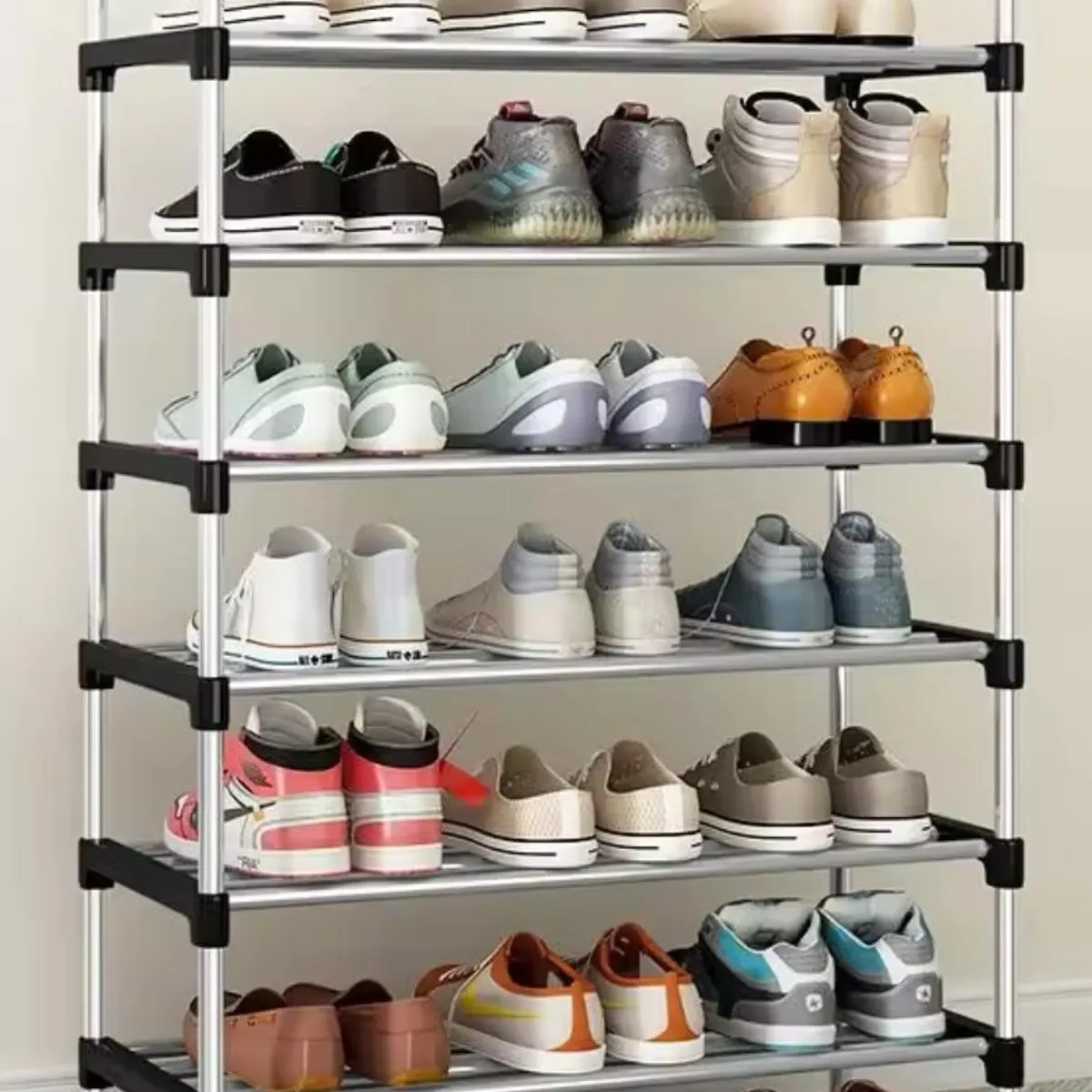 GENERICO - Zapatero Organizador Armable Estante Zapatos 6 Niveles Negro