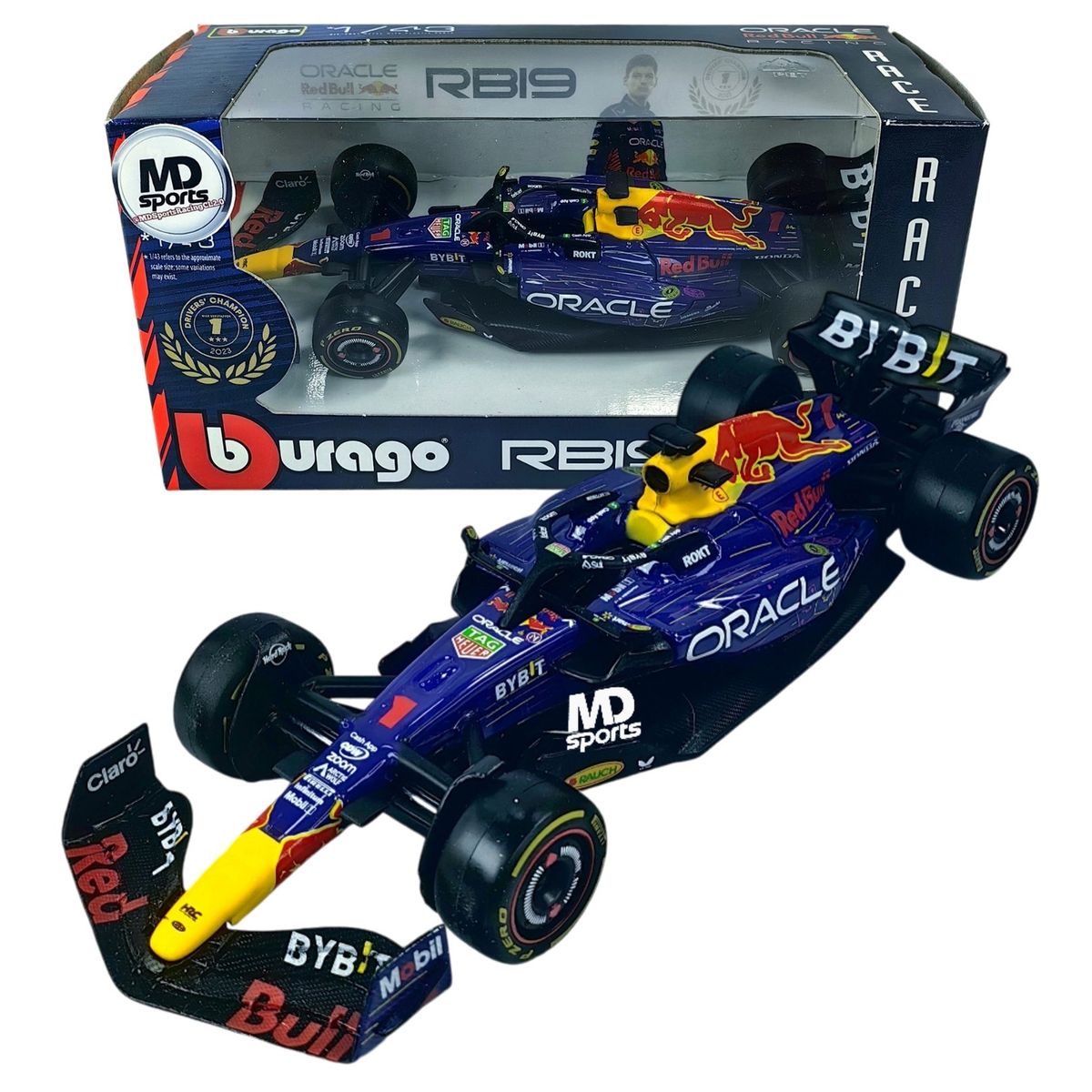 BBURAGO - Auto F1 RedBull RB19 Las Vegas 2023 Verstappen Caja Nor 1:43