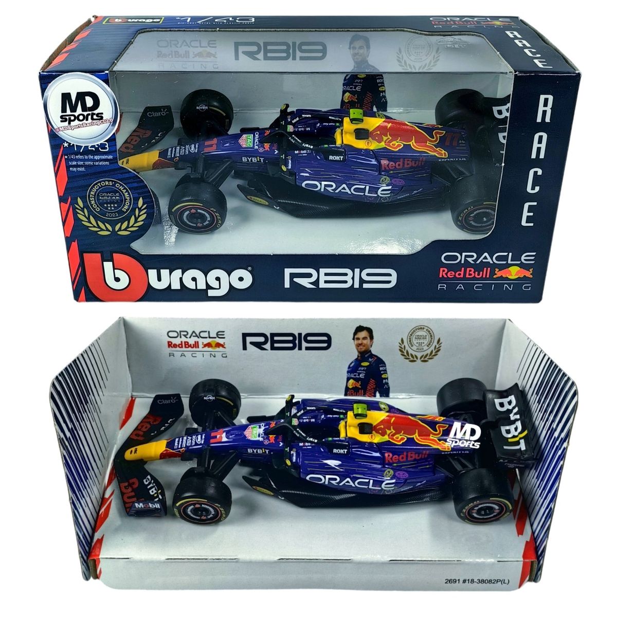 BBURAGO - Auto F1 RedBull RB19 Las Vegas 2023 Checo Perez Caja Nor1:43