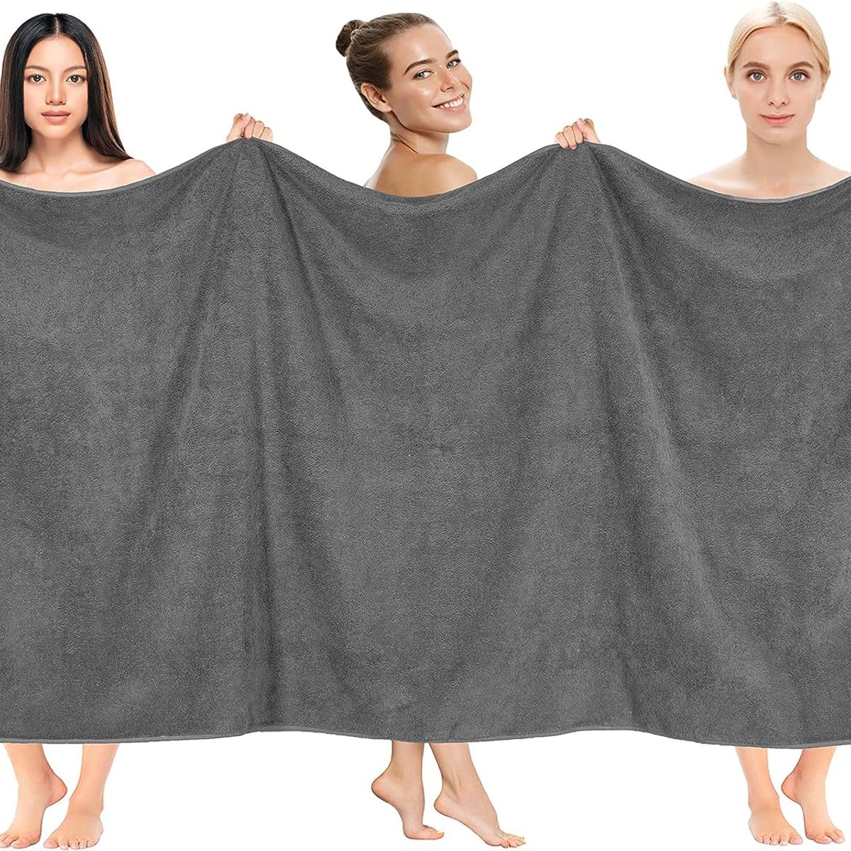 AMERICAN SOFT LINEN - Toallon Premium de Baño Bekos 101x202 cm Gris
