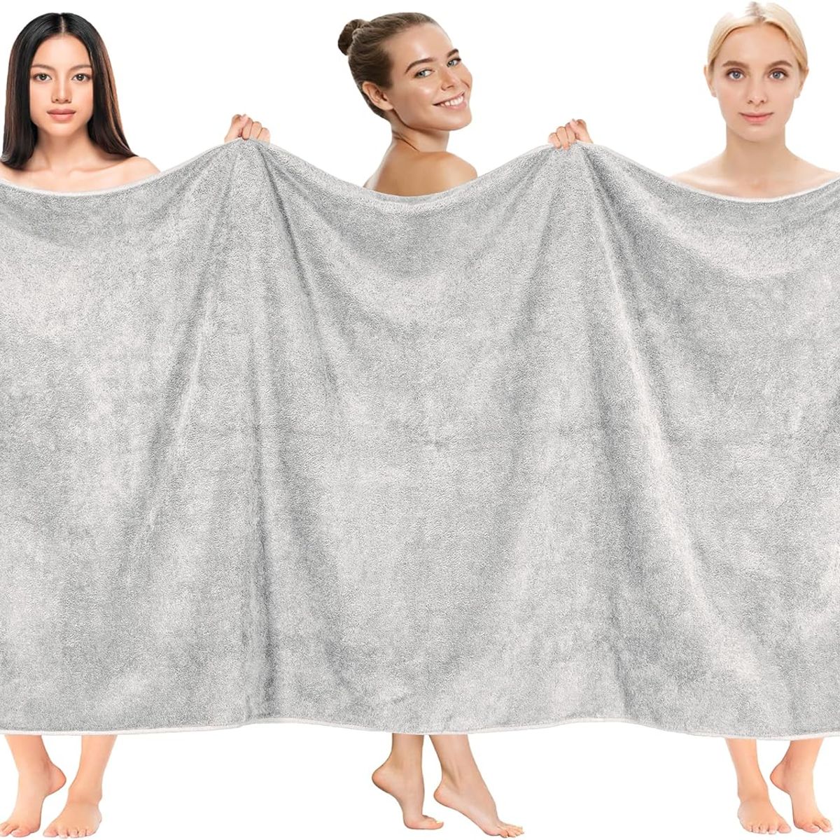AMERICAN SOFT LINEN - Toallon Premium de Baño Bekos 101x202 cm Silver