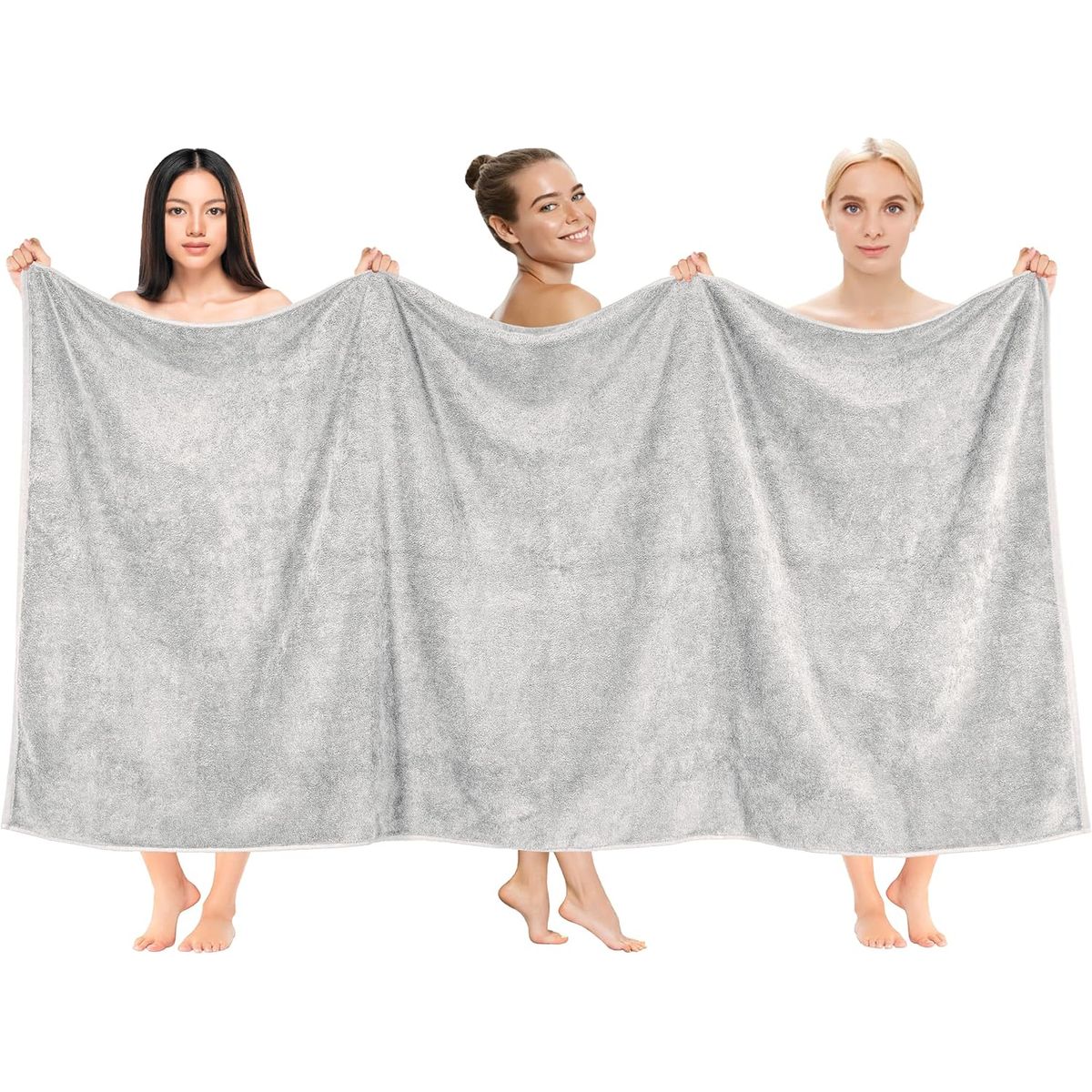 AMERICAN SOFT LINEN - Toallon Premium de Baño Bekos 101x202 cm Silver