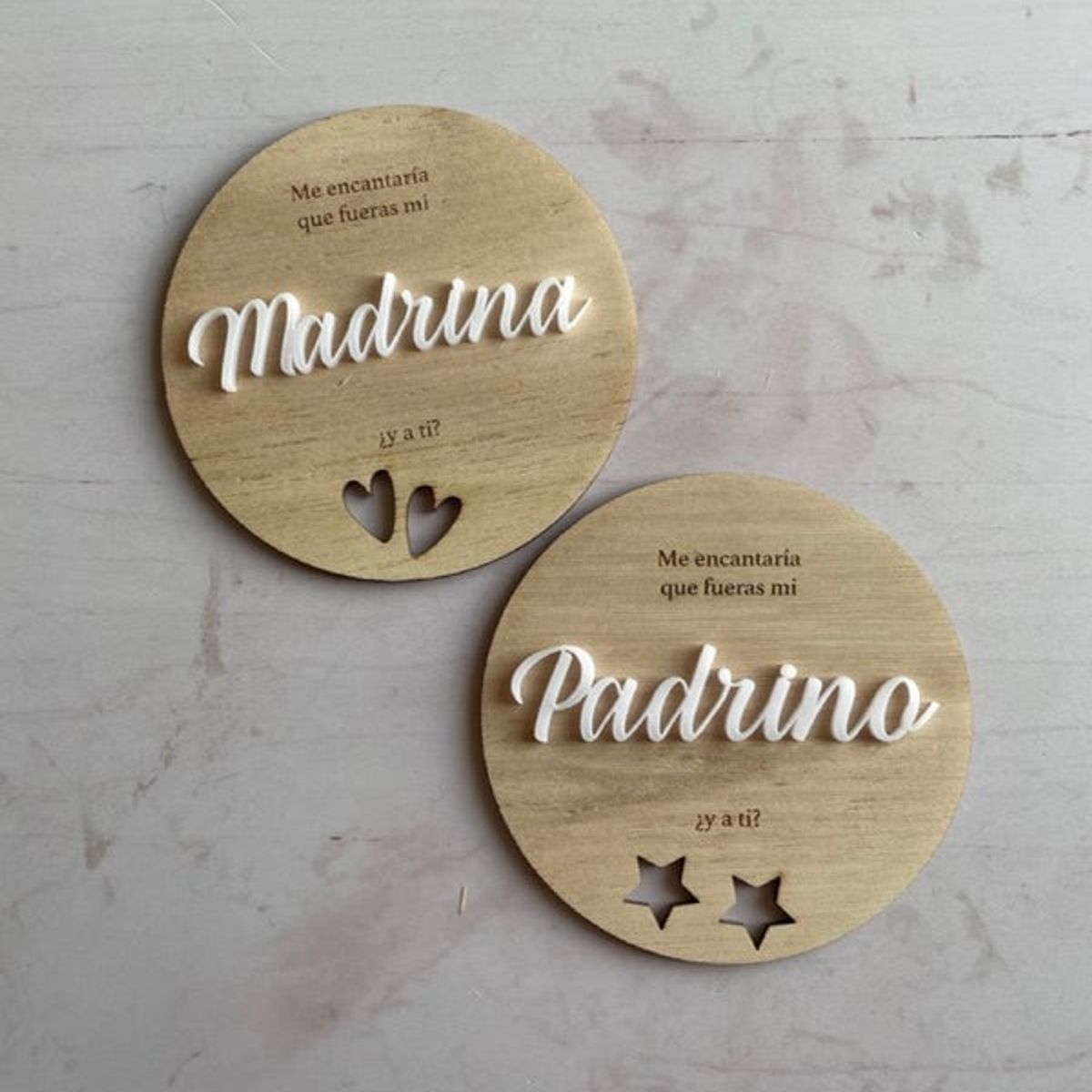 GENERICO - Circulos de madera pra hacer petición de padrinos