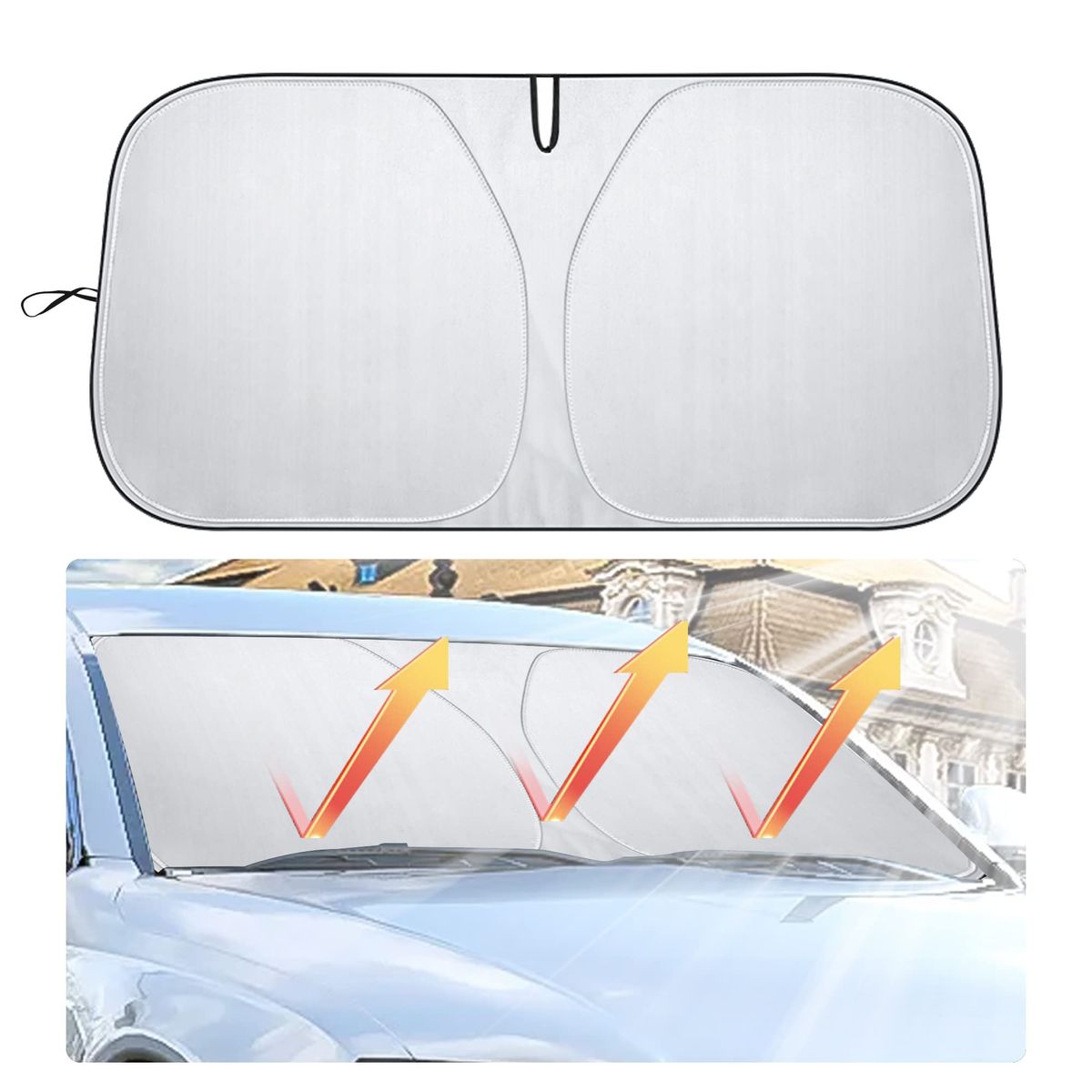 EVERSO - Tapasol Parabrisas Cubre Sol Parasol Cortinas Auto 140x70cm