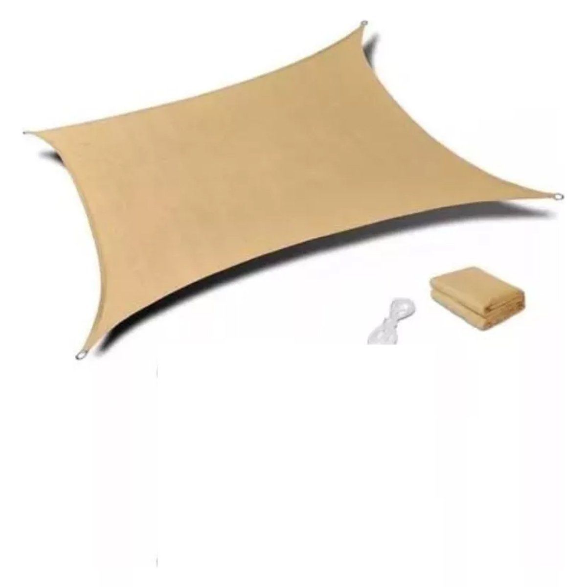 GENERICO - Toldo Vela Sombreadora Malla Sombra 4x4 Rectangular