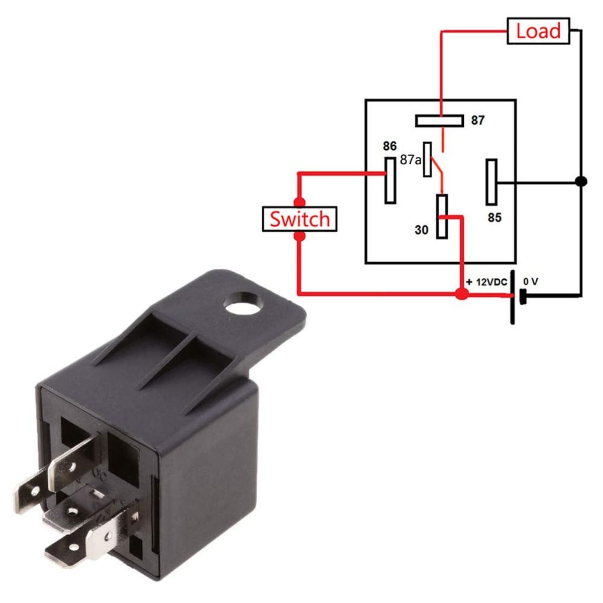 KUANGYE - Pack 10 Unds Relay Relevador 40amp 12v 5 Patas Para Autos