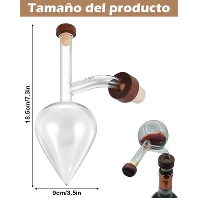 Imagen 2 del producto Aireador De Vinos Oxigenador Vidrio Decantador Gota Cristal