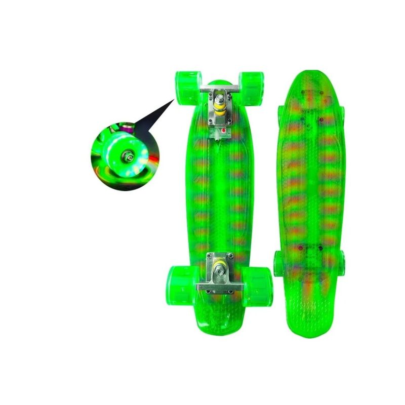 GENERICO - Skate Penny Patineta Verde Luces Rgb Ruedas Verde